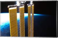 A Partial View of International Space Station Solar Panels and Earth's Horizon Fine Art Print