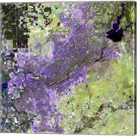 Satellite view of the Sacramento Metropolitan Area Fine Art Print