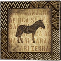 African Wild Zebra Border Fine Art Print