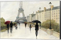 Eiffel in the Rain Marsala Umbrella Fine Art Print