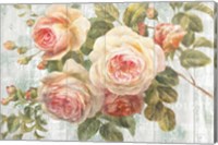 Vintage Roses on Driftwood Fine Art Print