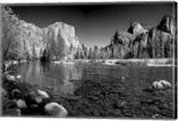 California Yosemite Valley view from the bank of Merced River Fine Art Print