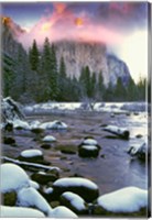 Winter snow, Merced River Fine Art Print