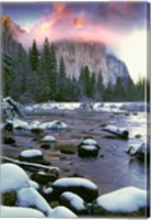 Winter snow, Merced River Fine Art Print