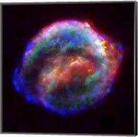 Kepler's Supernova Remnant In Visible, X-Ray and Infrared Light Fine Art Print