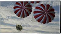 Concept of the Second Stage Recovery Parachutes Opening as a Crew Exploration Vehicle Descends to Earth Fine Art Print