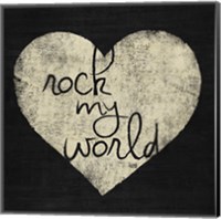 Graffiti Heart Black/Cream I Fine Art Print