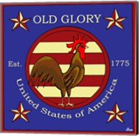 Rooster Old Glory Fine Art Print