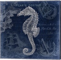 Seaside Postcard Navy II Fine Art Print