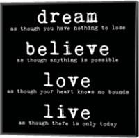 Dream Believe Love Live 2 Fine Art Print