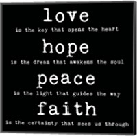Love Hope Peace Faith 2 Fine Art Print