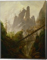 Mountain Landscape (Felsenlandschaft im Elbsandsteingebirge), c 1822-1823 Fine Art Print