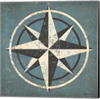 Nautical Compass Blue Fine Art Print