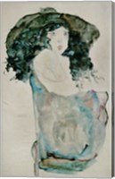 Girl With Blue-Black Hair And Hat, 1911 Fine Art Print