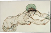 Reclining Female Nude with Green Cap, Leaning to the Right, 1914 Fine Art Print