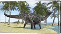 Dicraeosaurus in Shallow Water Fine Art Print