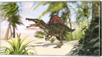 Spinosaurus Hunting for Meal Fine Art Print