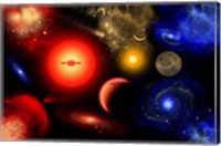 Conceptual Image of Binary Star Systems Fine Art Print