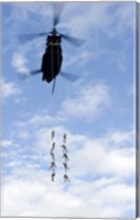 US Soldiers Suspended by a CH-47 Chinook Fine Art Print