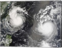Typhoon Saomai and Tropical Storm Bopha Fine Art Print