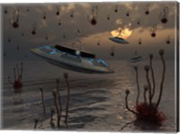 Aliens on UFO's Fine Art Print