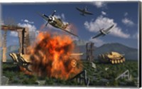 P-47 Thunderbolts Attacking Fine Art Print