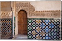Spain, Andalusia, Alhambra Ornate door and tile of Nazrid Palace Fine Art Print