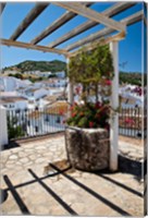 Spain, Andalusia, Cadiz Province Potted plants Overlooking Rooftops Fine Art Print