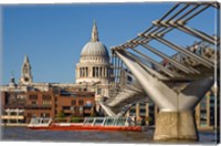 Millennium Bridge, St Pauls Cathedral, London, England Fine Art Print