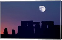 England, Salisbury Plain, Stonehenge Moon Fine Art Print