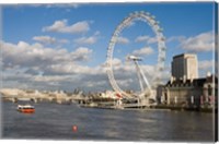 England, London, London Eye and Shell Building Fine Art Print