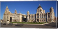 Liver, Cunard, and Port of Liverpool Buildings, Liverpool, Merseyside, England Fine Art Print