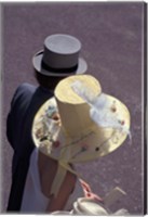Man and woman wearing hats, Royal Ascot, London, England Fine Art Print