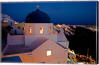 Evening Light on Church, Imerovigli, Santorini, Greece Fine Art Print