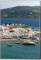 Greece, Mykonos, Chora, Inner Harbor of Mykonos Fine Art Print