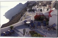 Hotel Between Fira and Imerovigli, Greece Fine Art Print