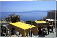 Outdoor Restaurant, Monemvasia, Greece Fine Art Print