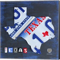 Texas License Plate Map Fine Art Print
