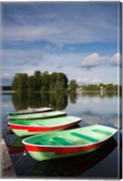 Lithuania, Trakai Historical NP, Lake Galve boats Fine Art Print
