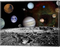 Montage of the planets and Jupiter's Moons Fine Art Print