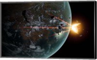A Laser Anti-Asteroid Defense System Fine Art Print