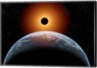 A total Eclipse of the Sun as seen from being in Earth's orbit Fine Art Print