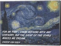 Sight of the Stars - Van Gogh Quote Fine Art Print
