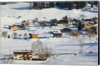 Ski Village in Winter, Ski Chateaus Fine Art Print