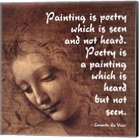 Painting is Poetry -Da Vinci Quote 2 Fine Art Print