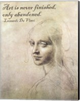 Art is Never Finished -Da Vinci Quote Fine Art Print