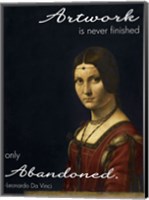 Artwork is Never Finished -Da Vinci Quote Fine Art Print