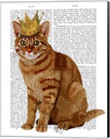 Ginger Cat with Crown Full Fine Art Print