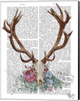 Deer Skull With Flowers 1 Fine Art Print