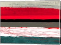 Abstract Stripe Theme Red Grey and White Fine Art Print